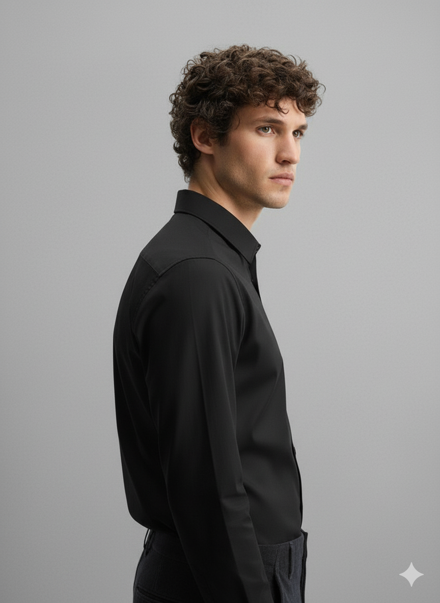 Layluxe Cotton Black Shirt