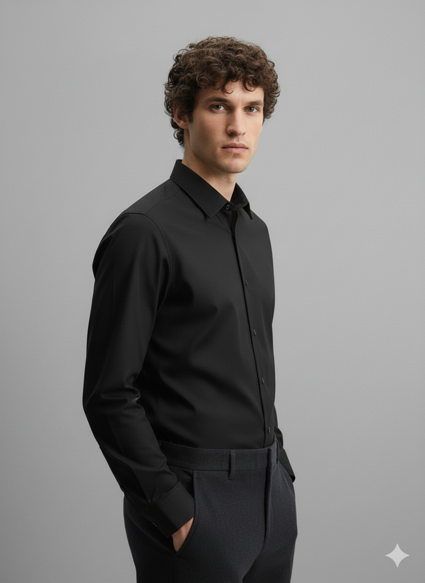 Layluxe Cotton Black Shirt