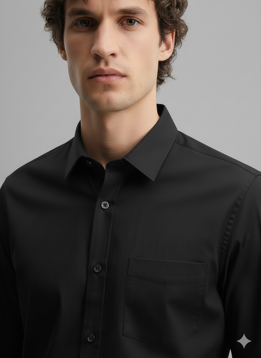 Layluxe Cotton Black Shirt